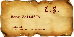 Benz Zoltán névjegykártya