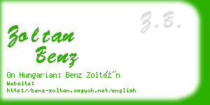 zoltan benz business card